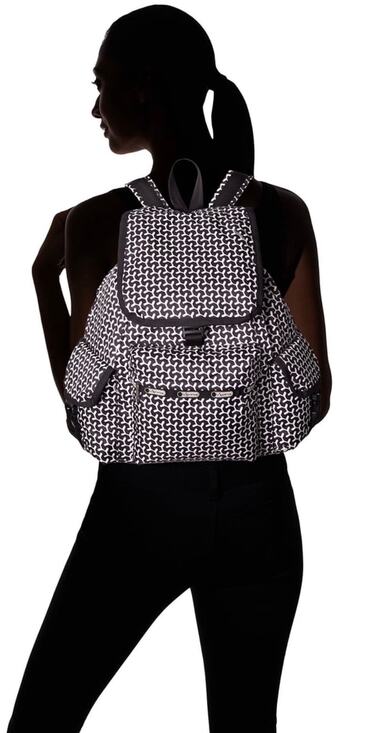 Lesportsac Handbags - LeSportsac‎ Voyager Backpack Peppercorn Black White Geometric Travel Minimalist